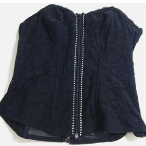 Cacique Black Stretch Lace Bustier